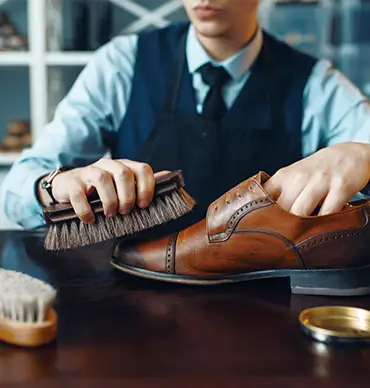process of shoe cleaning